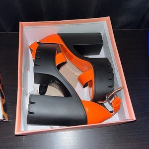 Dollskill Lemonade Stormi Orange Platform Heels